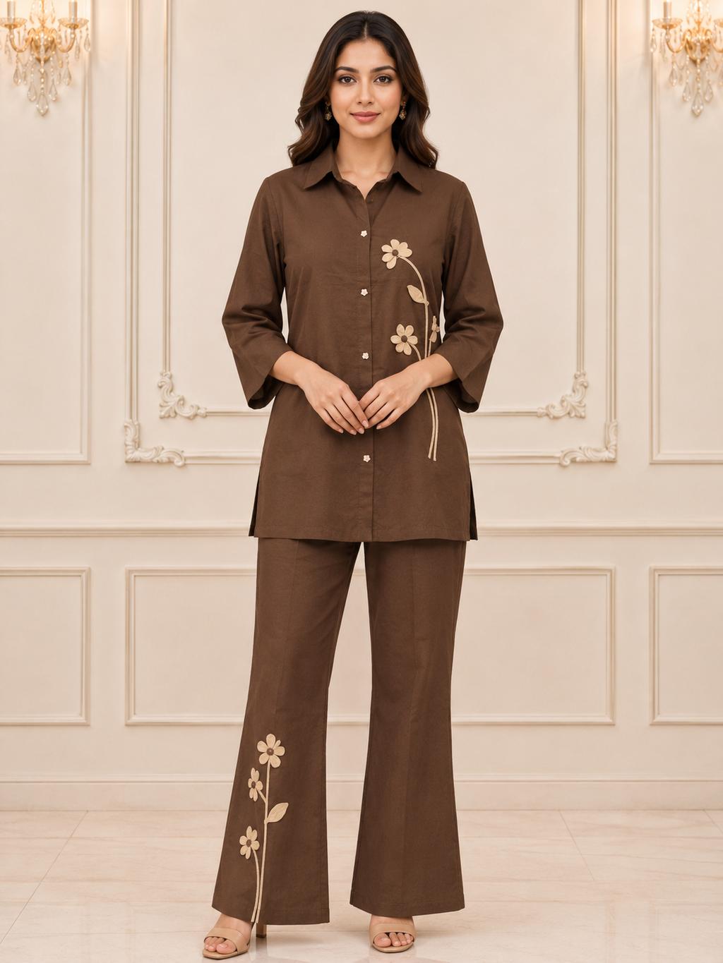 Co-Ord Set with Bootcut Pants