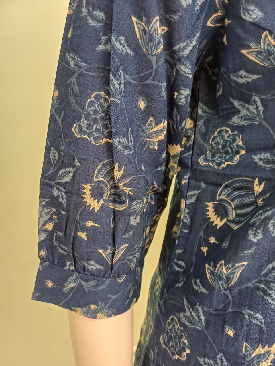 Deep Blue Printed Pure Cotton Co-Ord Set with Palazzo