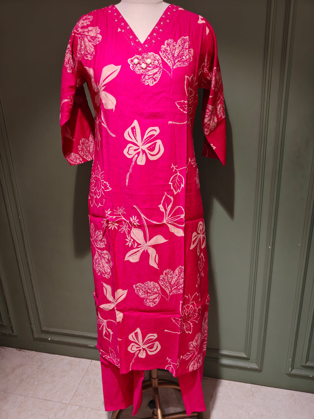Pink Printed Vatican Salwar Suit with Dupatta