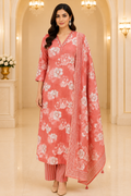 Floral Capsule Cotton Kurta Pant Dupatta Set