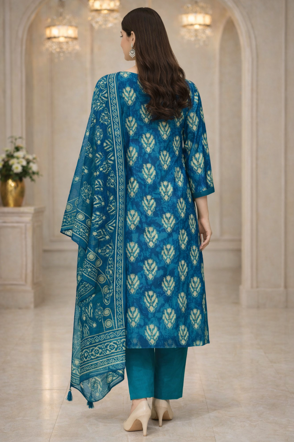 Printed Lenzing Cotton Kurta Set with Dupatta